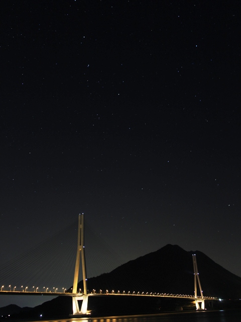 しまなみ海道、多々羅大橋の夜景