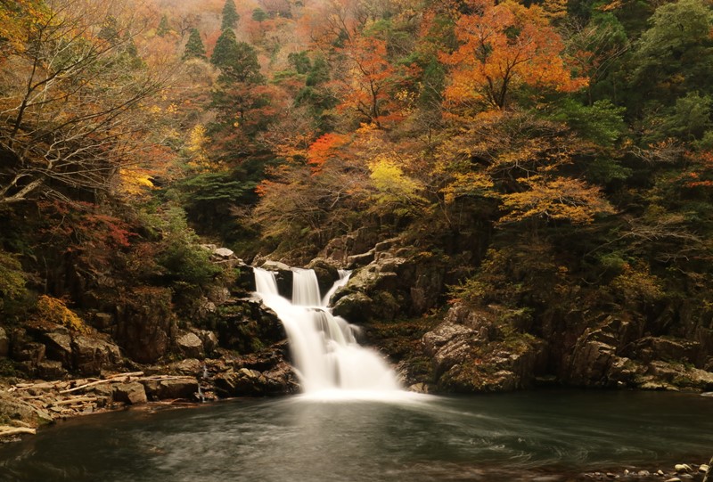 三段峡、三段滝の紅葉